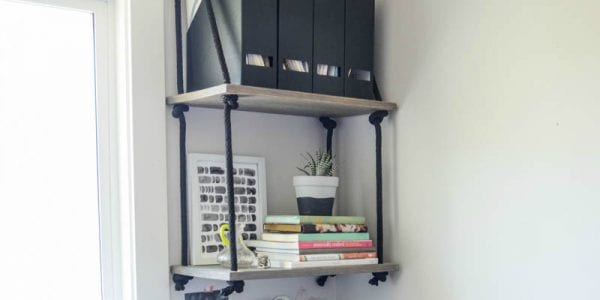 DIY Rope Hanging Shelves