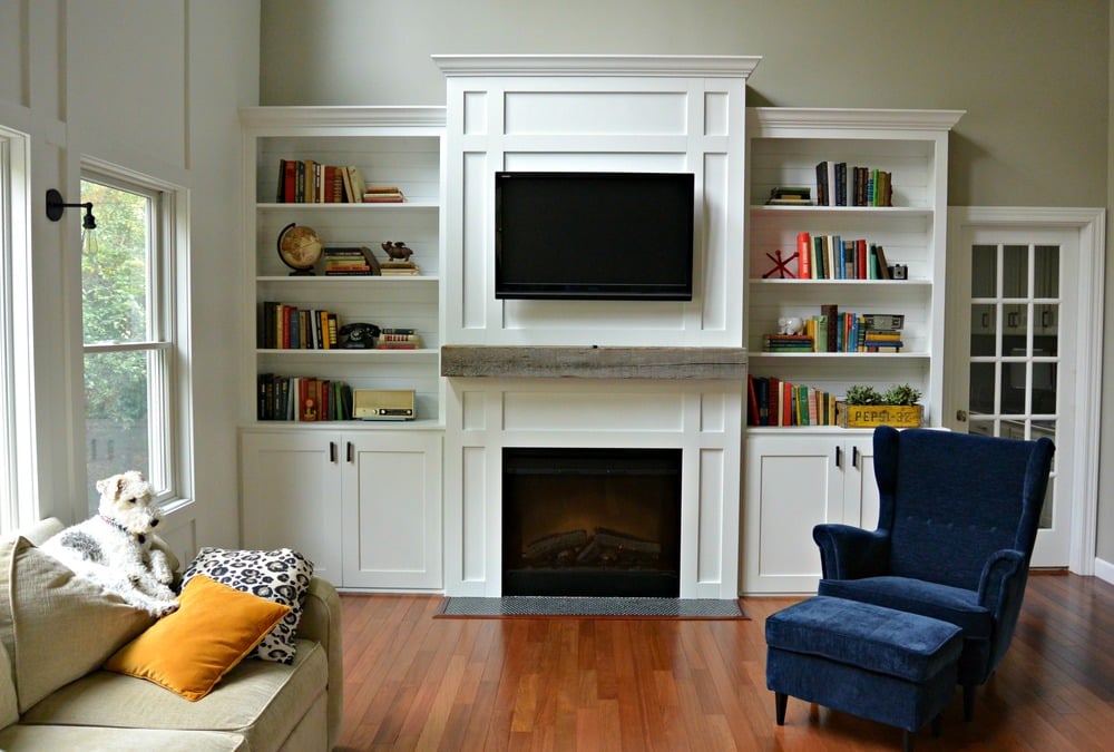 Remodelaholic 95 Ways To Hide Or Decorate Around The Tv Hide Your Electronics And Tv Cords With A Smart Remote Decor The Dog