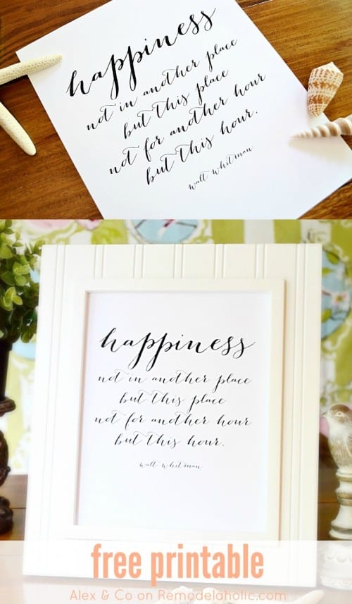 Free Printable: Happiness Quote | Remodelaholic