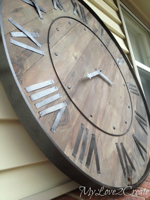 diy rustic pottery barn large wall clock (Mylove2create)