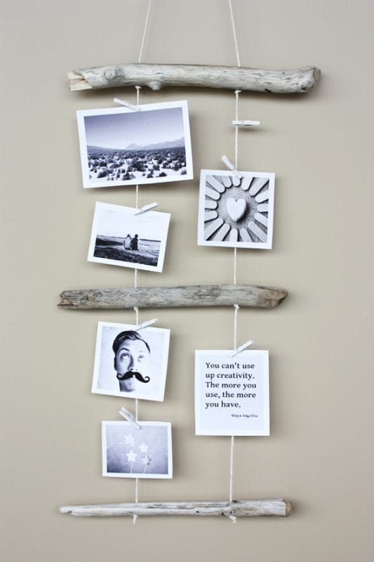 driftwood clothesline photo or art print display (Morning Creativity)