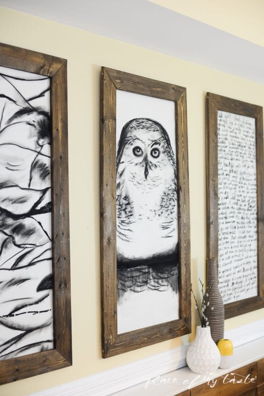 giant hand-sketched DIY large wall art and DIY frames (Place of My Taste)