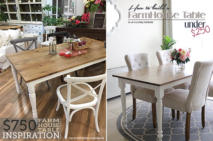 FarmHouse Table Inspiration and finished project