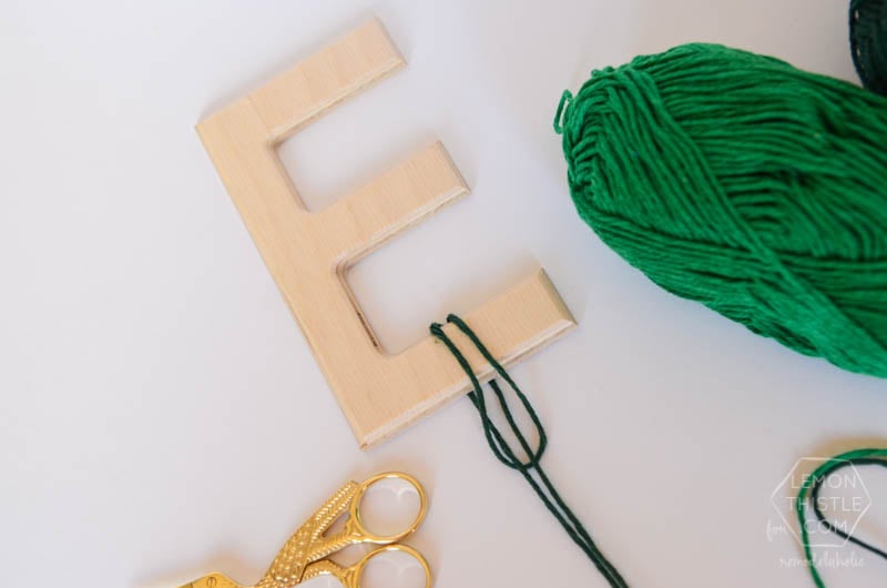 DIY Wood and Yarn Monogram Wall Hangings
