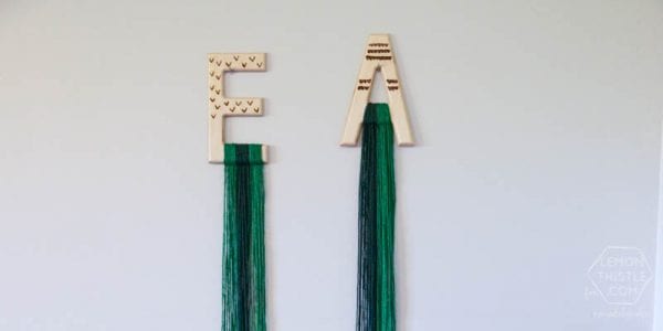 DIY Wood and Yarn Monogram Wall Hangings
