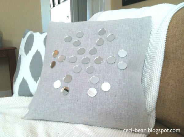 dropcloth mirror snowflake pillow