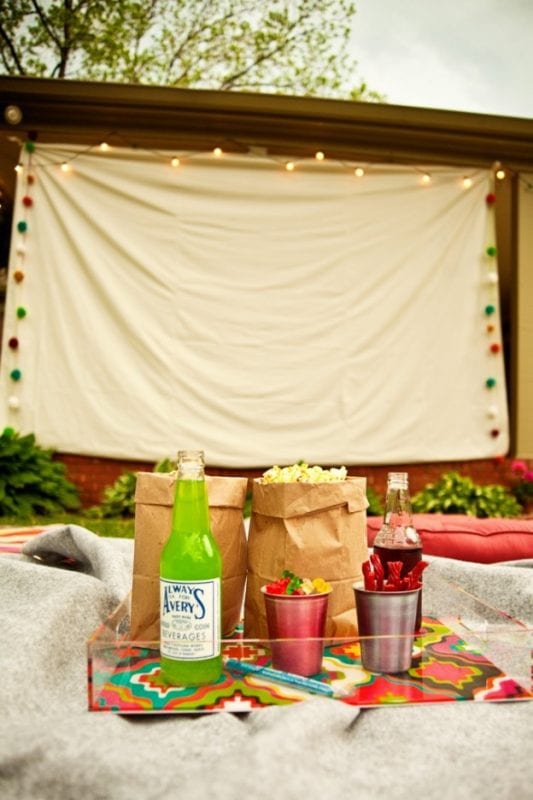 dropcloth outdoor movie screen