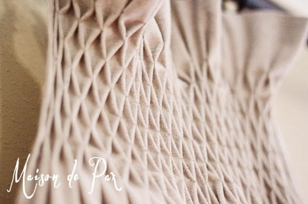 smocked curtains from a dropcloth