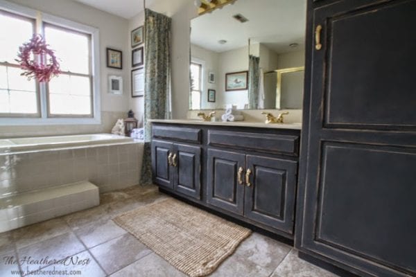 Heather The Heathered Nest DIY painted bathroom cabinet review
