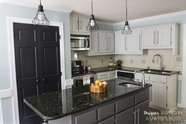 Tasha Designer Trapped diy milk painted cabinets kitchen review