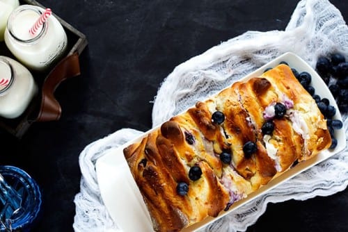 blueberry cream cheese pull apart bread recipe
