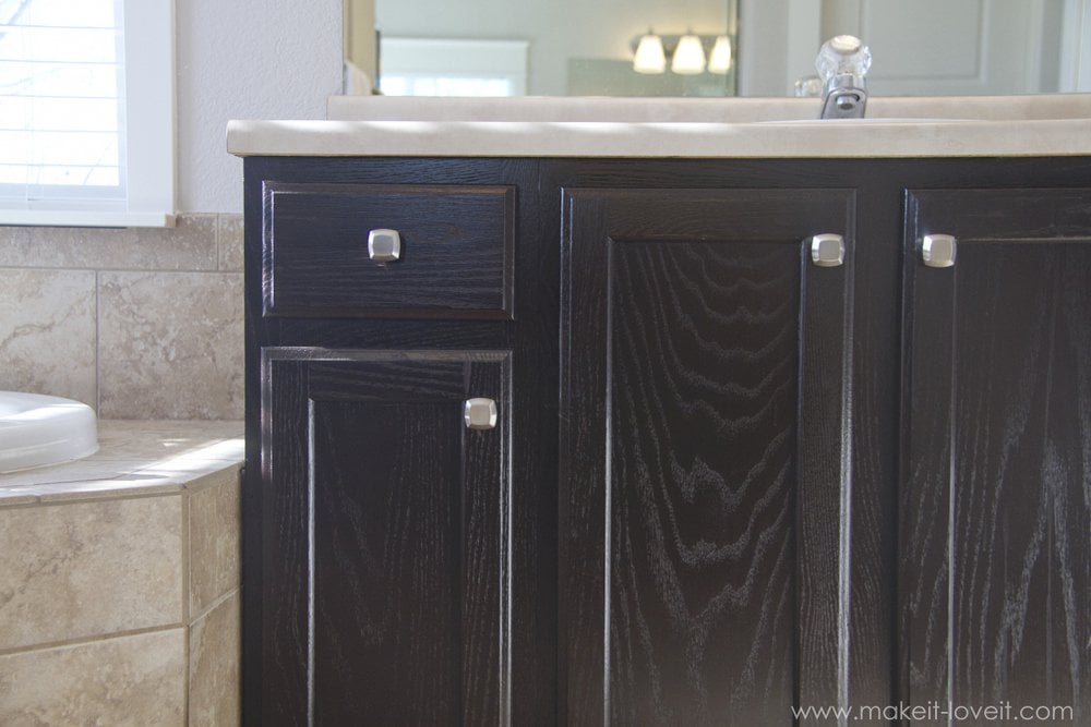 Remodelaholic Diy Refinished And Painted Cabinet Reviews Gel Stained Oak Cabinets Via Make It And Love