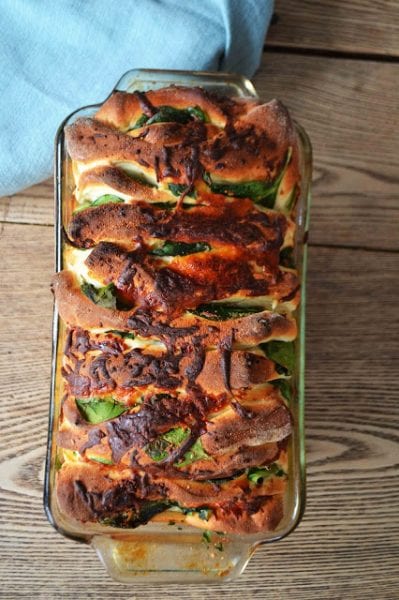spinach feta pull apart garlic bread recipe