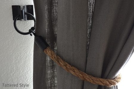 diy rope tie backs white curtains