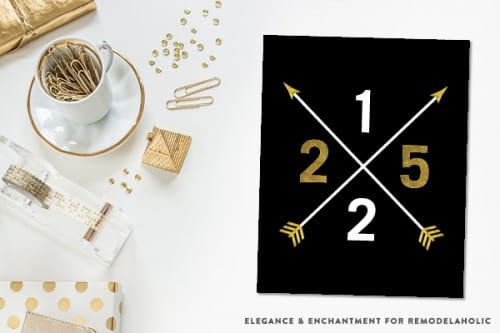 Black and Gold Printable Christmas Gallery Wall Art | Remodelaholic