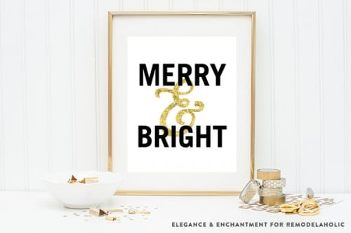 Black and Gold Printable Christmas Gallery Wall Art | Remodelaholic