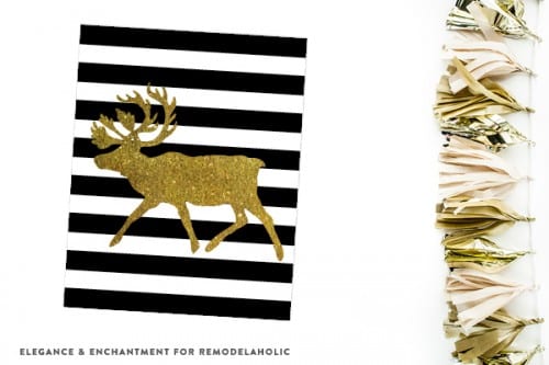 Black and Gold Printable Christmas Gallery Wall Art | Remodelaholic