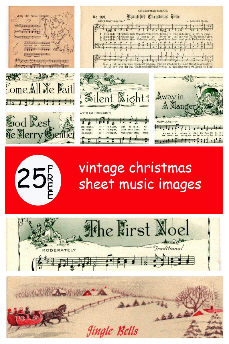 Remodelaholic | Vintage Christmas Sheet Music Printable Art Set