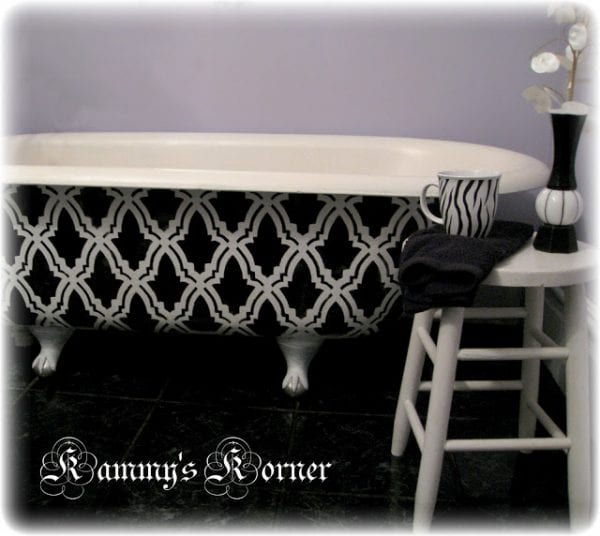 Kammy's Korner painted claw foot bath tub