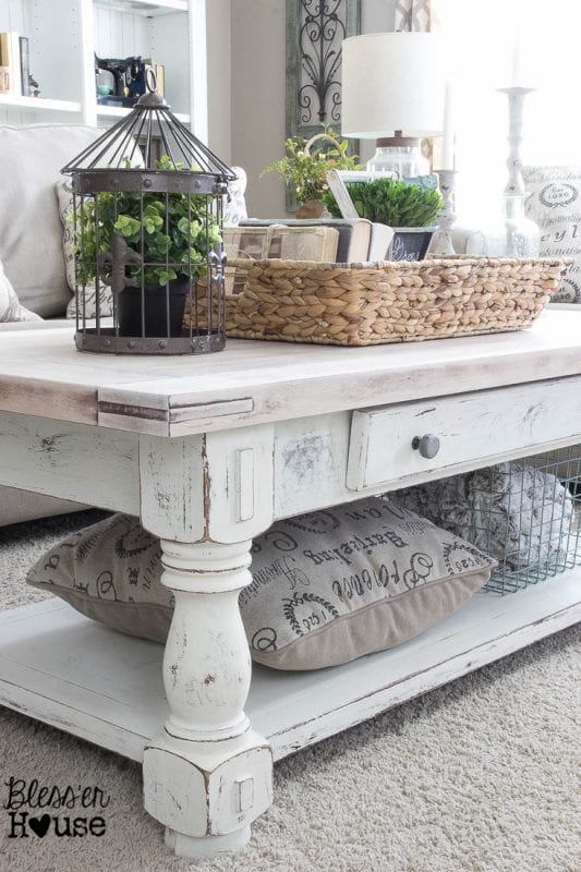 wicker basket to corral items on a coffee table, adds a nice texture BlesserHouse
