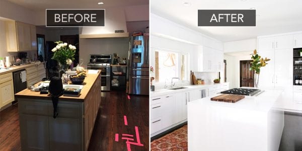 Beautiful white kitchen makeover Christina Applegate via House Beautiful