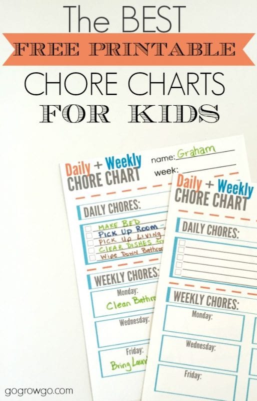 chore chart printable for kids, Go Grow Go