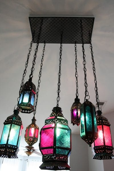 diy chandelier moroccan latern