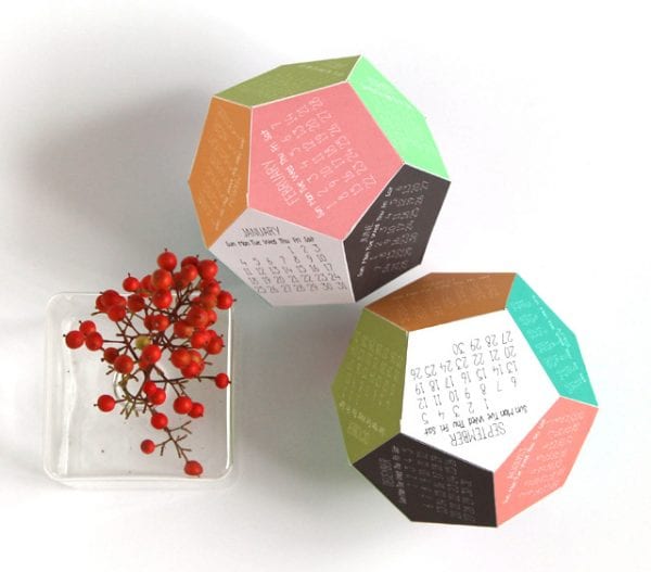 geometric 3D calendar free printable, A piece of rainbow