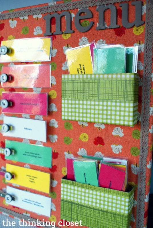 menu planner for the week or month, Thinking Closet