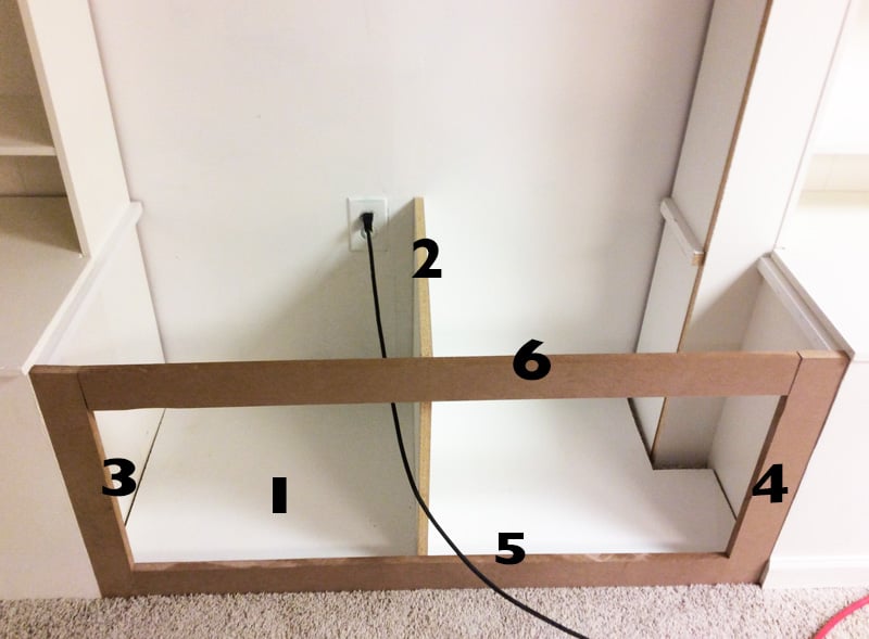 DIY Media Storage Unit step by step tutorial featured on Remodelaholic.com