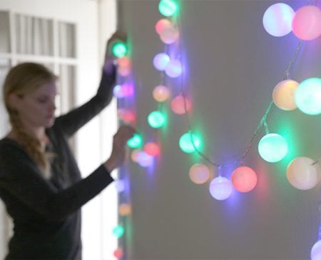 String lights are an inexpensive way to dress up so many areas in the home. Outdoor, indoor, dress them up and more. 36 Clever Ways to Use String Lights via Remodelaholic.com