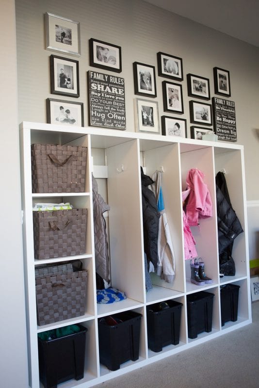 IKEA MUDROOM HACK, this is brilliant! | 100+ Beautiful Mudrooms and Entryways at Remodelaholic.com