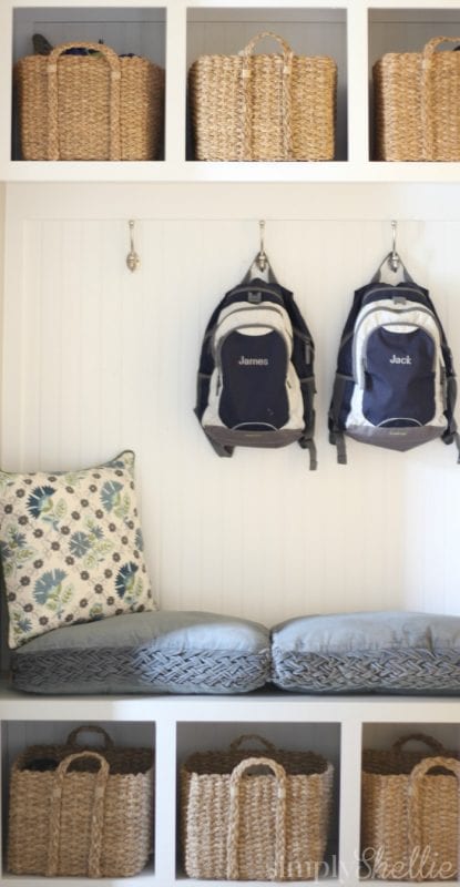Mudroom cubbies and hooks | 100+ Beautiful Mudrooms and Entryways at Remodelaholic.com
