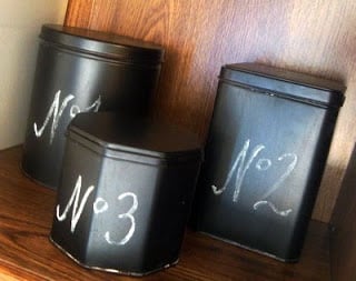 chalkboard tins