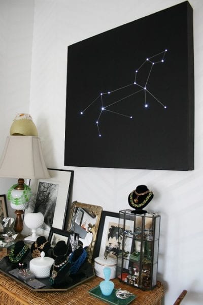 String lights are an inexpensive way to dress up so many areas in the home. Outdoor, indoor, dress them up and more. 36 Clever Ways to Use String Lights via Remodelaholic.com