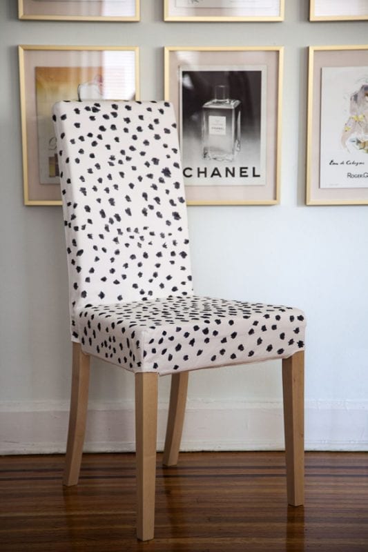 IKEA Hack Slipcover Chair Black Dots Little Green Notebook
