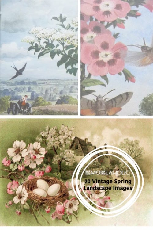 20 Free Vintage Spring Landscape Printable Images | Remodelaholic