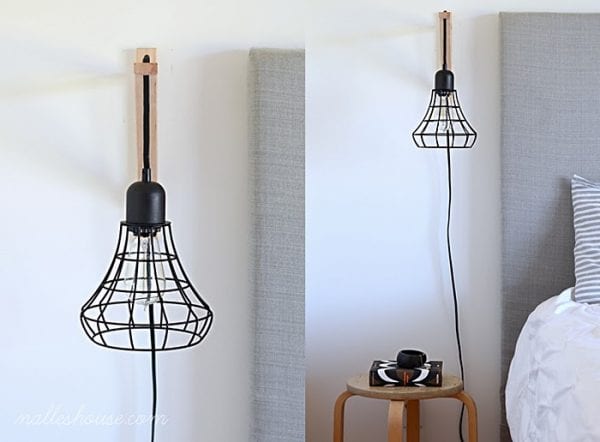diy cage light sconce Nalles House
