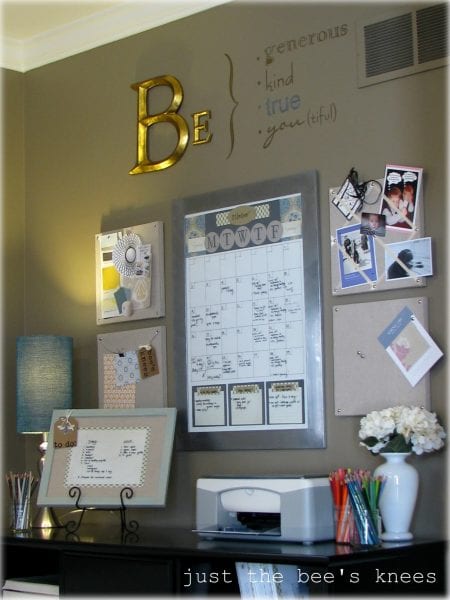 diy command center family organization wall with calendar and bulletin boards