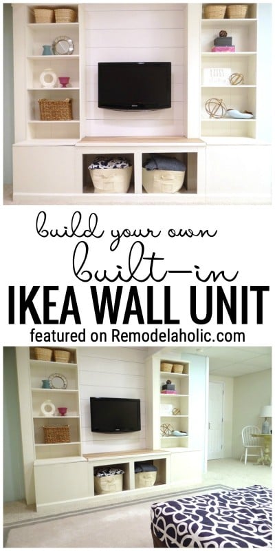 Build Your Own Built In IKEA Wall Unit Featured On Remodelaholic.com