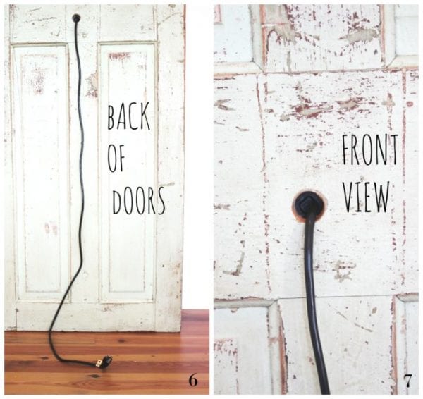 Vintage door to bedside lamp, by Simple Nature Decor featured on @Remodelaholic