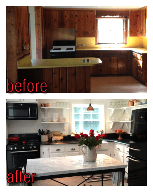 Kitchen Renovation: Updating Knotty Pine Cabinets | Remodelaholic