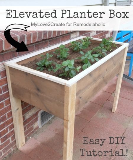 Elevated Planter Box Pin Image, MyLove2Create for Remodelaholic
