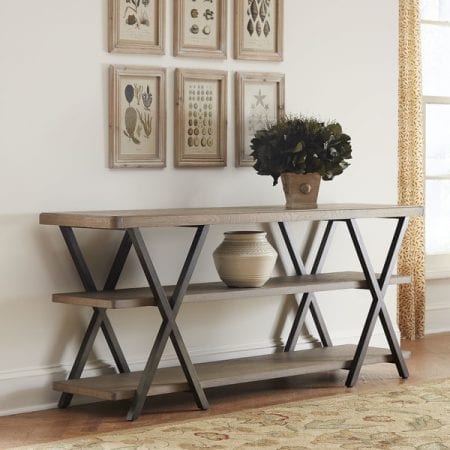 DIY Double X Farmhouse Console Table Plans | Remodelaholic