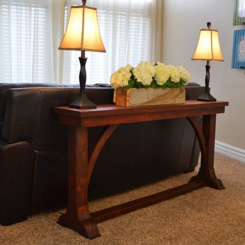 DIY Double X Farmhouse Console Table Plans | Remodelaholic