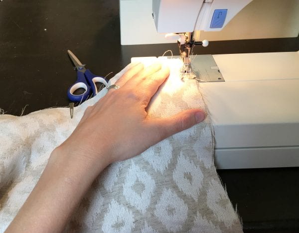 Sewing the ottoman cover