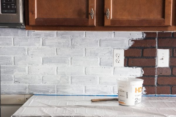 Whitewashed faux brick backsplash (12 of 18)