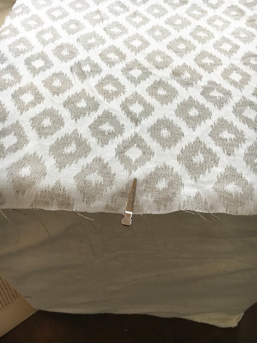 sewing an upholstered ottoman