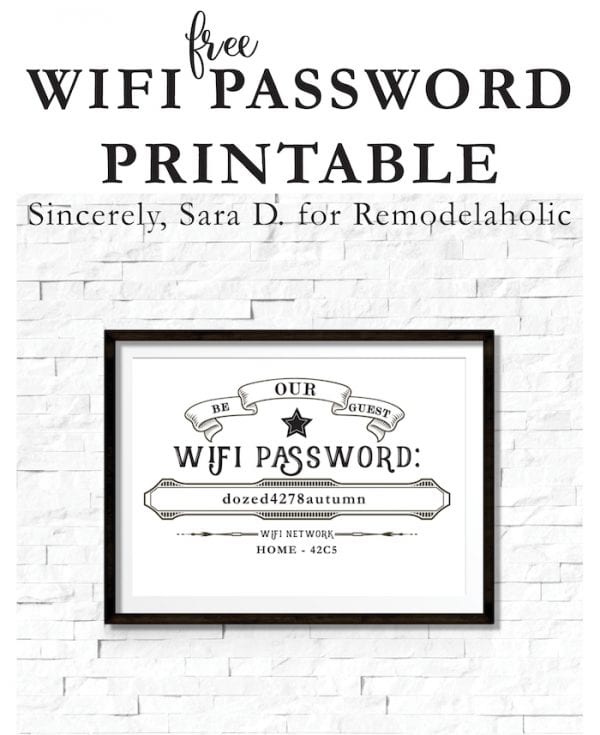 Free Editable Guest Wifi Printable | Remodelaholic