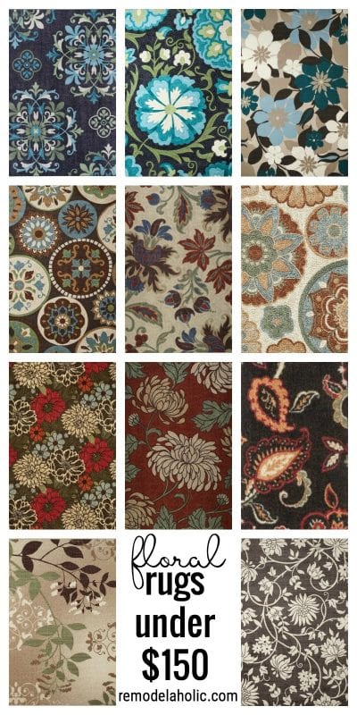 Floral Area Rugs under $150 via remodelaholic.com